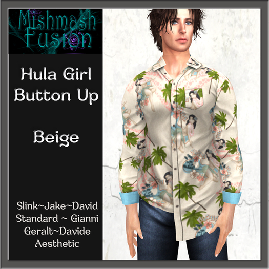 ~*MF*~ Hula Girl Button Up - Beige