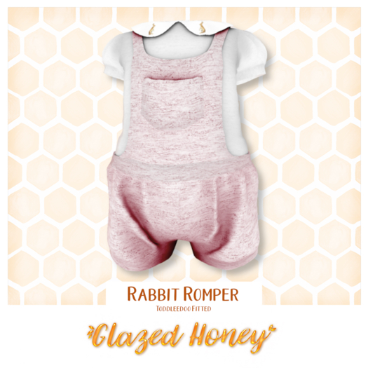 {Glazed Honey} Rabbit Romper TDF - Light Pink