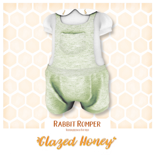 {Glazed Honey} Rabbit Romper TDF - Light Green