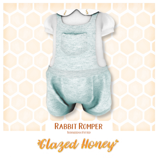 {Glazed Honey} Rabbit Romper TDF - Light Blue