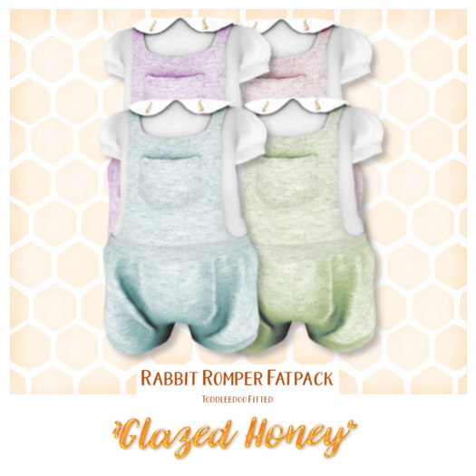 {Glazed Honey} Rabbit Romper TDF - Fatpack