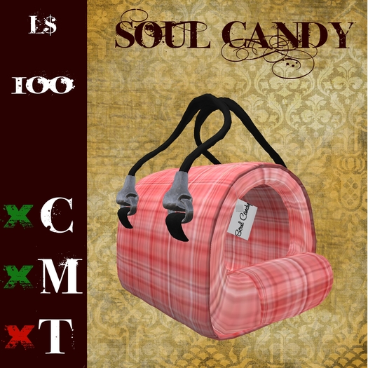 Designer Plaid Pet bag -  Pink (Boxed)