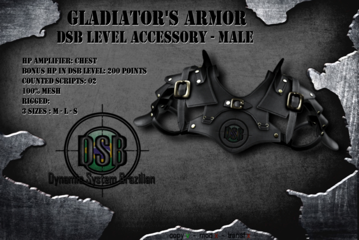 DSB LEVEL Gladiator Chest Armor Male Black v1.1 Box
