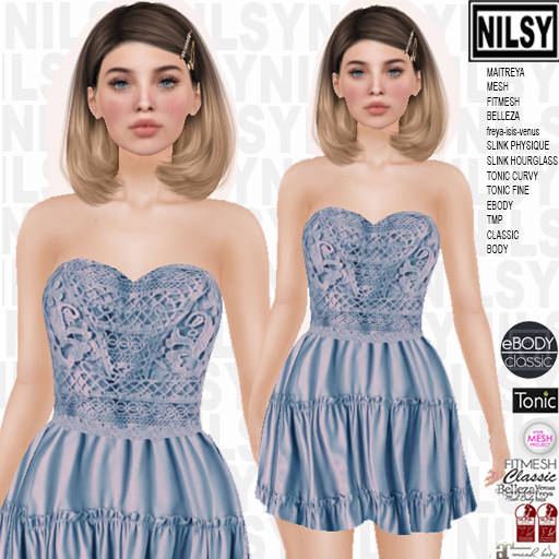 NILSY RUFFLE SKIRT LACE TOP DRESS,ALL BODIES