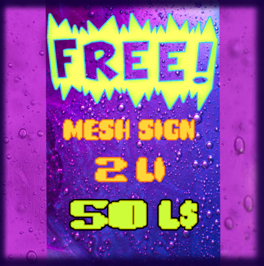 *Z*V* Mesh "Free" Sign