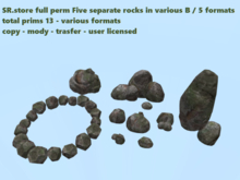 SR.store full perm Five separate rocks in various B / 5 formats