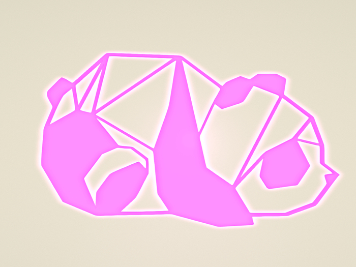 Ikkodate. neon pink Panda decoration