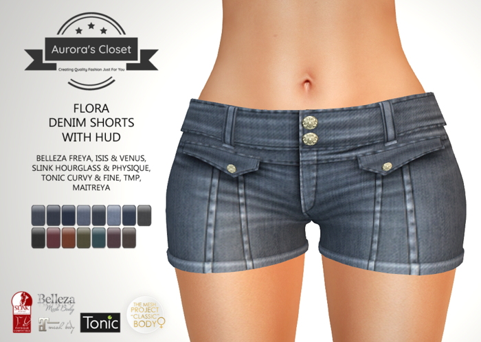 :: AC ::  Flora - Denim Shorts with HUD
