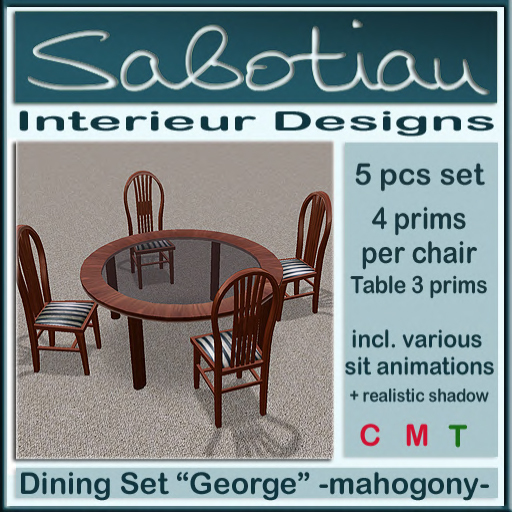 Dining Room Set "George" -mahogony- 5 pcs
