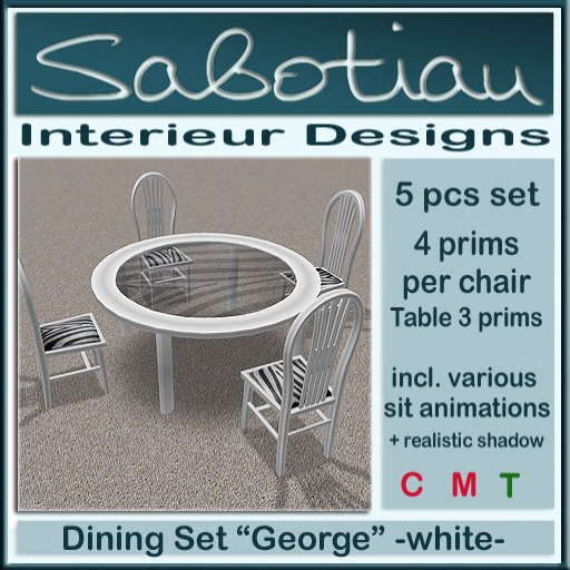Dining Room Set "George" -white- 5 pcs