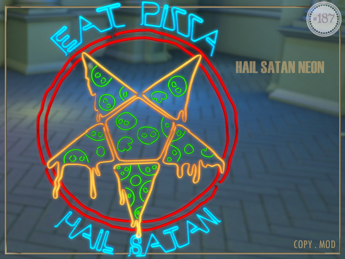#187# Hail Satan Neon BOX (Add Me)