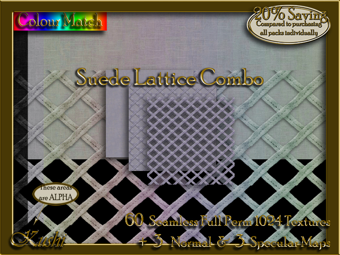 Suede Lattice Combo Textures