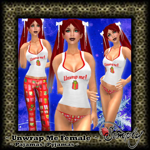 ~Simply~ Unwrap Me Christmas Present  PJ's Pyjamas Pajamas Red