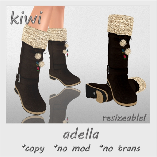 KIWI ADELLA FUR BOOTS (BROWN)