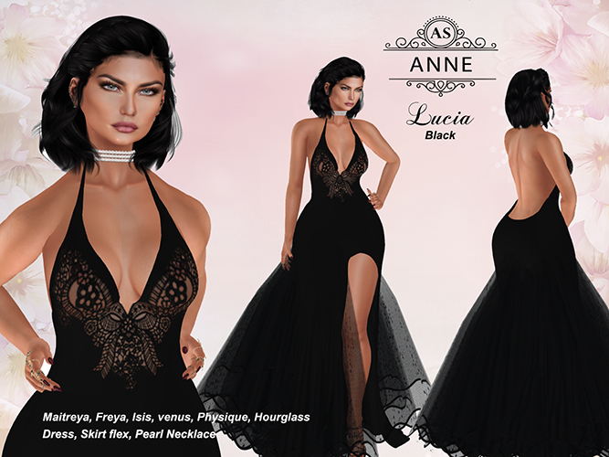 *AS*  LUCIA GOWN BLACK