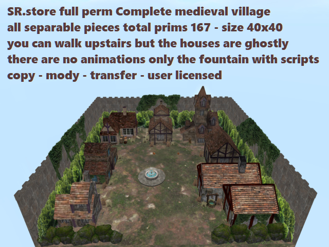 Second Life Marketplace - SR.store full perm Complete medieval village