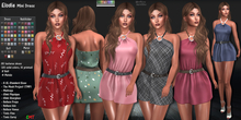 R.F. *ELODIE Minidress with Hud 30 textures dress (20 solid colors, 10 printed textures) 