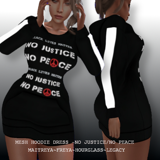 NO JUSTICE/NO PEACE HOODIE DRESS
