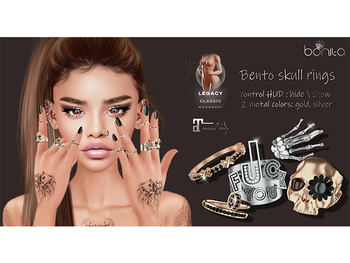 *Bonita* bento skull rings (LEGACY, Maitreya)