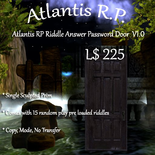 Atlantis RP Riddle Password Door V1.0 boxed