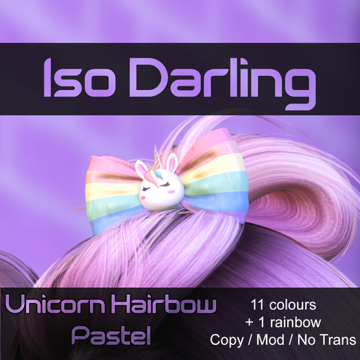 Iso Darling - Unicorn Hairbow Pastel
