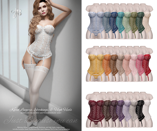 *Just BECAUSE* Karol Lingerie - FatPack - Maitreya, Belleza, Slink, Legacy