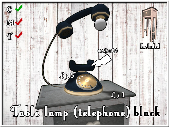 telephone lamp - black