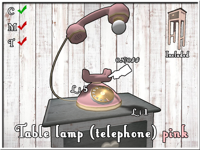 telephone lamp - pink