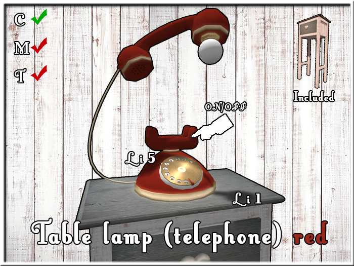 telephone lamp - red