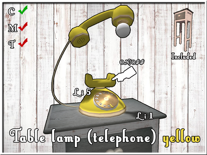 telephone lamp - yellow