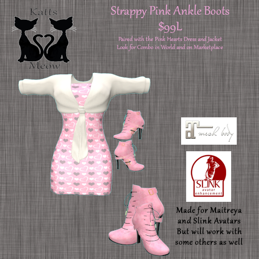 Pink Ankle Boots Boxed