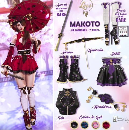 Luas Makoto Sleeves Red & Black