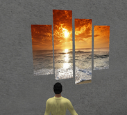 Beach sunset canvas panels wall art MOD TRANS