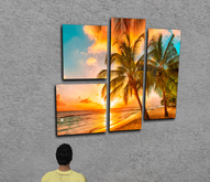 Beach sunset canvas panels  MOD TRANS 2