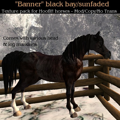 Banner - Black Bay / Sunfaded Black Texture Pack for Hoofit Horses