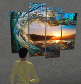Beautiful wave canvas multi panels MOD TRANS