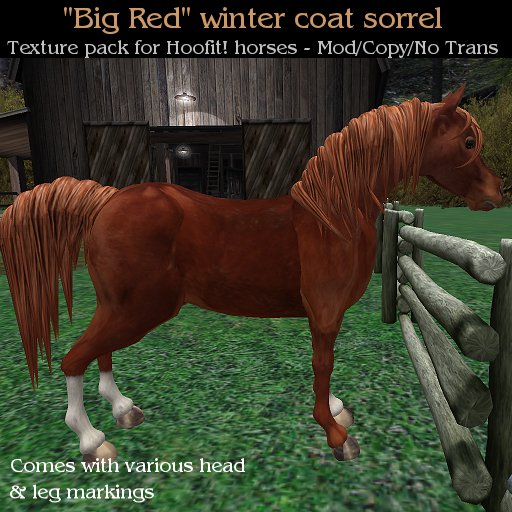 Big Red - Winter Coat Sorrel Texture Pack for Hoofit Horses 