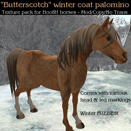 Butterscotch - Winter Coat Palomino Texture Pack for Hoofit Horses