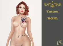 -=L R=- Tattoo :BOM: Tattoo breast-underbelly,butterfly flowers