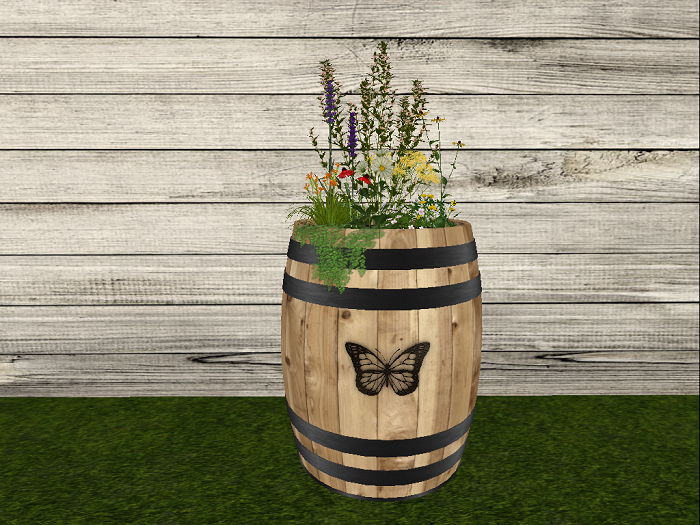 Butterfly Barrel Planter