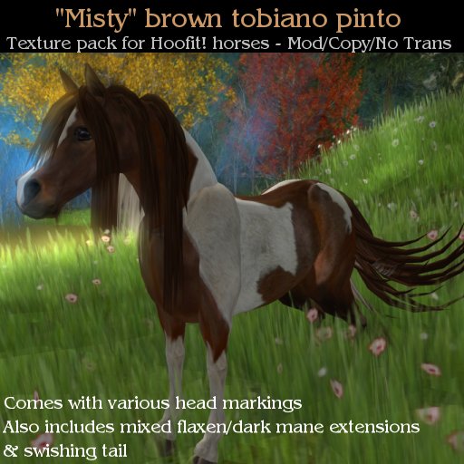 Misty - Brown Tobiano Pinto Texture Pack  for Hoofit horses