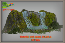 Lady's Garden - Waterfall with swans 17X26 m 57 Prim