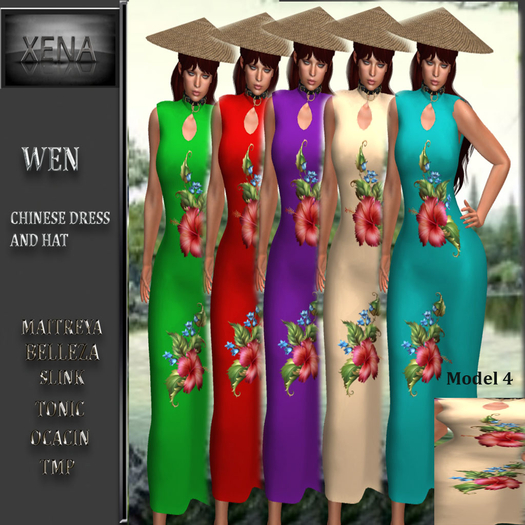 WEN, CHINESE DRESS 4 AND HAT