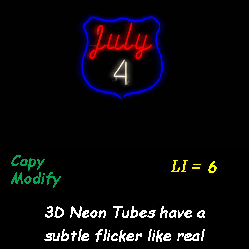 July 4 3D Neon w/frame