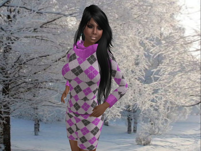 Purple Chevron Knit Maitreya
