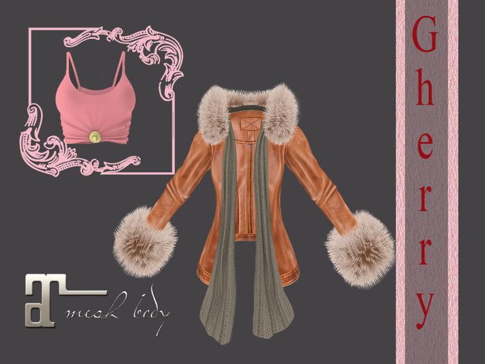 Cherry  / Fur jacket  red