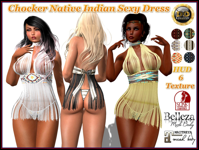 ☾ⅅⅅ☽ ◉ Chocker Native Indian Sexy Dress ◉ 