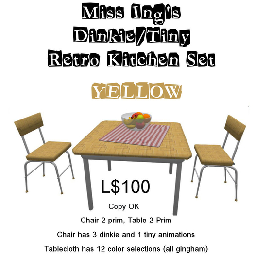 Miss Ing's DT Retro Kitchen Set Yellow