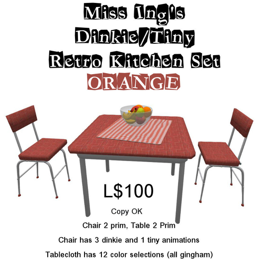 Miss Ing's DT Retro Kitchen Set Orange