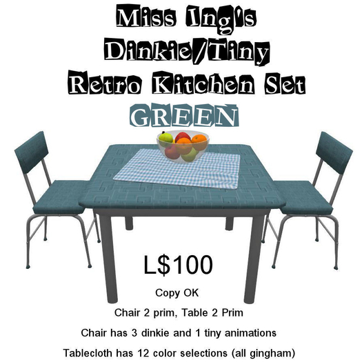 Miss Ing's DT Retro Kitchen Set Green